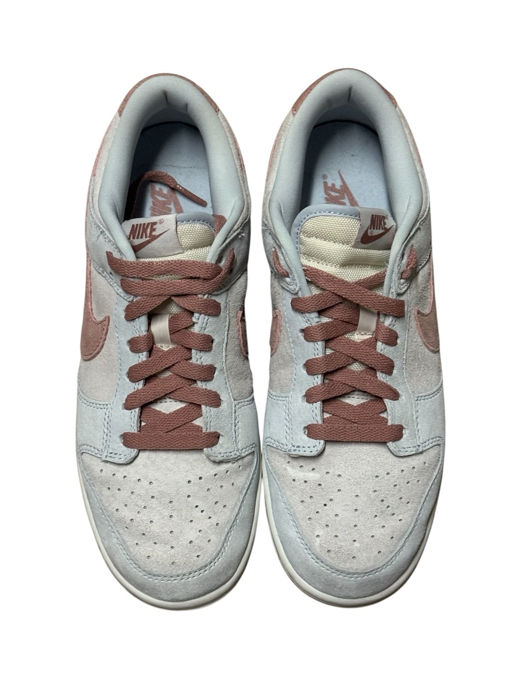 Nike Low Top Suede Sneakers in Light Gray & Dusty Rose